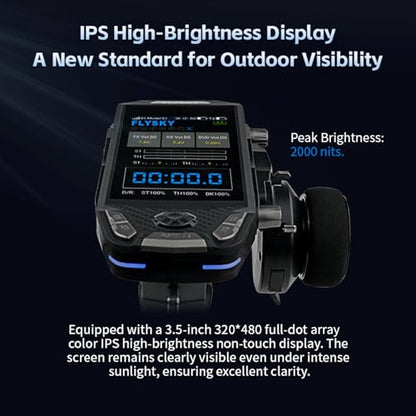 Flysky FS-G11P Transmitter, 2.4GHz 11CH FS-G11P Transmitter with FS-R11P Receiver Combo, IPS Display, Colorful Lighting Control, Ultra-Low Energy Consumption Suitable for ANT Models RC Toys
