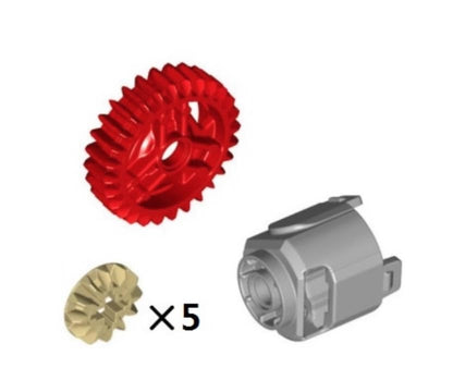 Domoni Technical Differential Gear-28 Teeth Round Axle Building Blocks | Compatible with Major Brands Sets, Suitable for Cars, Robots, and other MOC Projects