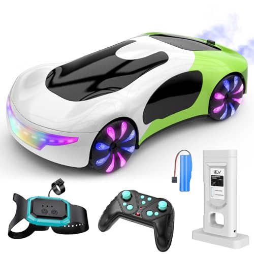 Gesture Sensing Remote Control Car - 2.4GHz Drift RC Stunt Car with Light Spray & Music,360° Rotate Hobby RC Cars Toy for Kids 8-12