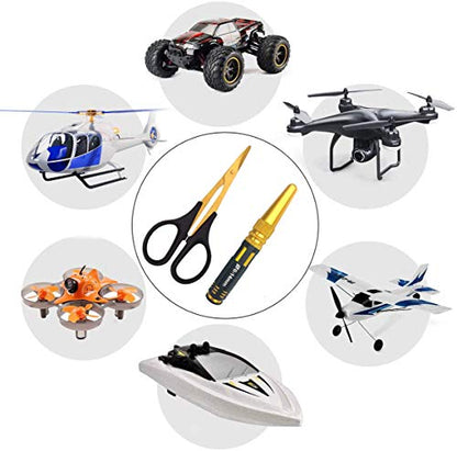 Body Reamer 0-14mm Hole Puncher w/Sleeve & Curved Scissors Set for RC Car Bodyshell Hobby Tools