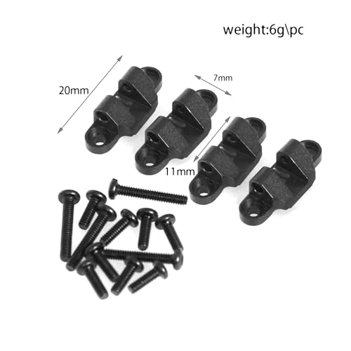 Aluminum Lower Pull Rod Fixed Mount RC Upgraded Parts for LOSI 1/18 Mini LMT 4X4 Brushed Monster Truck RTR-LOS01026 RC Car, Black - color: Black Lower Rod Fixed Mount