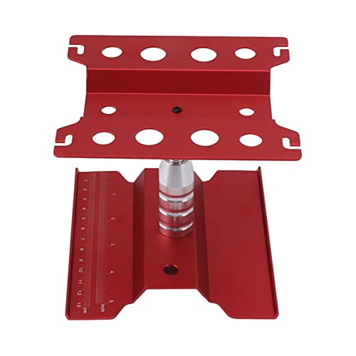 RC Car Work Stand Aluminum Repair Workstation 360 Degree Rotation with Height Adjustable and Scale for 1/8 1/10 /12/16 /18 RC Cars Trucks (Red) - color: Red
