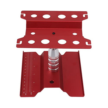 RC Car Work Stand Aluminum Repair Workstation 360 Degree Rotation with Height Adjustable and Scale for 1/8 1/10 /12/16 /18 RC Cars Trucks (Red) - color: Red