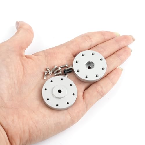18T Metal Servo Arms Horn Aluminum Round Servo Bracket Standard Servo Disc with Screw for DS5160 DS5180 DS51150 60KG 80KG 150KG Servo (Pack of 4pcs)