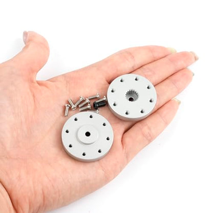 18T Metal Servo Arms Horn Aluminum Round Servo Bracket Standard Servo Disc with Screw for DS5160 DS5180 DS51150 60KG 80KG 150KG Servo (Pack of 4pcs)