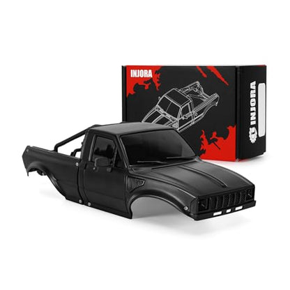 INJORA IR60-24 Body for SCX24 C10 Bronco Wrangler Base Camp 4Runner (Black) - color: Black