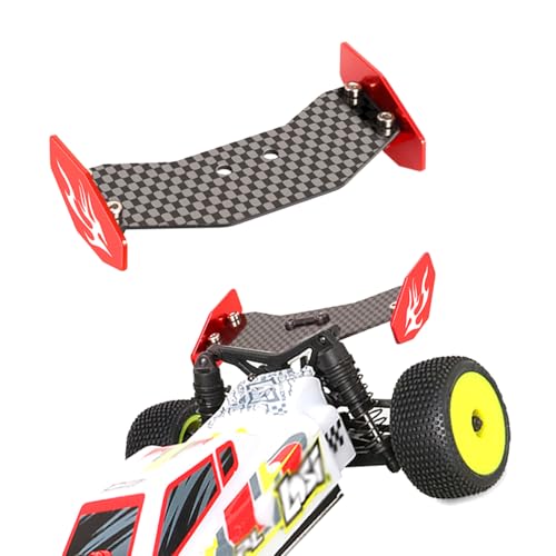 RC Rear Wing Carbon Fiber RC Tail Wing for Losi 1/24 Micro-B 2WD Buggy RC Car Upgrade Parts (Red) - color: Red