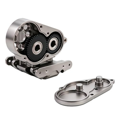 Aluminum SCX30 Transmission Assembled Gearbox with Skid Plate & Steel Gears for Axial 1/30 RC Crawler scx30 Bronco Wrangler JLU K10 Upgrade(Titanium) - color: Titanium