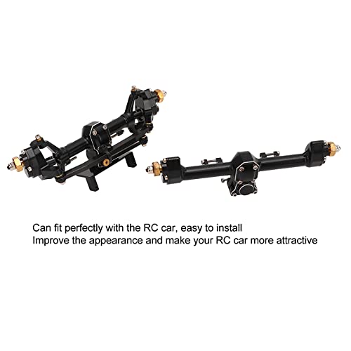 RiToEasysports Portal Axle Kit, CNC Aluminum Alloy Front Rear Assembly with Hardened Steel Gears for Axial SCX24 1/24 RC Crawler Car - color: Black