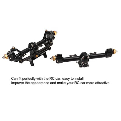 RiToEasysports Portal Axle Kit, CNC Aluminum Alloy Front Rear Assembly with Hardened Steel Gears for Axial SCX24 1/24 RC Crawler Car - color: Black