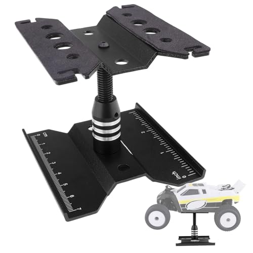 HobbyPark Mini RC Car Work Stand Aluminum for 1/24 1/18 Scale RC Crawler Axial SCX24 Traxxas TRX4M FCX24 FCX18 Workstation 360 Degree Rotation Lift Lower (Black) - color: Black