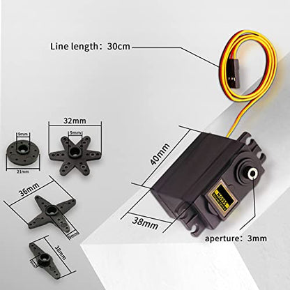 MG995 Servo Motor 4Pack 55g Metal Gear | Metal gear, 55g torque, digital control, fits Arduino/Futaba JR, for RC helicopter/car/boat/robot. - style: 4PCS MG995