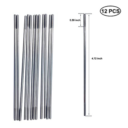 12Pcs M3 4.72" Pushrod Connector 304 Stainless Steel Rod Linkage DIY Parts for RC Model Airplane Helicopter Boat Car - size: M3x4.72"