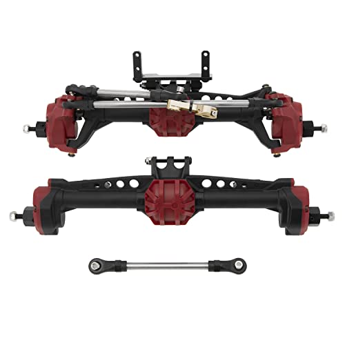 MEUS RACING SCX10 Axles Front & Rear Portal Axles for Axial SCX10 SCX10 II 1/10 RC Crawler Upgrade Pasrts, Nylon Axles with Steel Gears and Metal Bearings（Red） - color: Red
