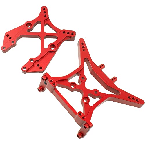 ShareGoo Aluminum Alloy Front & Rear Lower Suspension A-Arms Set Shock Tower Compatible with Horizon ECX 1/10 2WD Ruckus Axe Brutus Circuit AMP MT/DB Crush RC Car Buggy Tuck (Red)