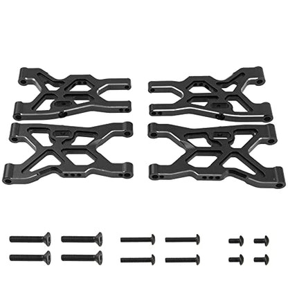 Metal Front & Rear Suspension Arms Set Upgrades Parts Compatible with Arrma 1/8 Infraction 4X4 MEGA/Vendetta 4X4 3S BLX RC Car (Black) - color: Black