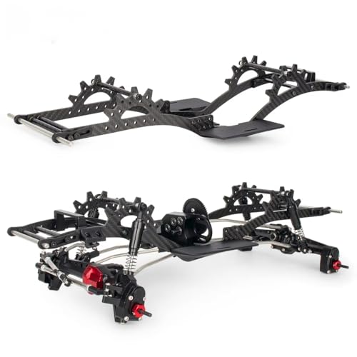 Carbon Fiber LCG Chassis Kit Frame Rails Skid Plate CMS Servo Panhard Mount for 1/10 RC Rigs Crawler Capra SCX10 II VS4-10 Comp Builds DIY Parts (Carbon Fiber Chass Rails) - style: Carbon Fiber Chass Rails