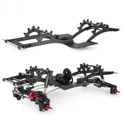Carbon Fiber LCG Chassis Kit Frame Rails Skid Plate CMS Servo Panhard Mount for 1/10 RC Rigs Crawler Capra SCX10 II VS4-10 Comp Builds DIY Parts (Carbon Fiber Chass Rails) - style: Carbon Fiber Chass Rails