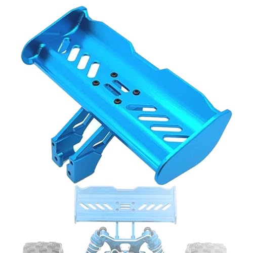 RC Tail Wing Aluminum Tail Wing Rear Spoiler Sturdy 1:14 1:12 Modification Tail Wing Bracket for 144001 124019 144016 4001R, Blue - color: Blue