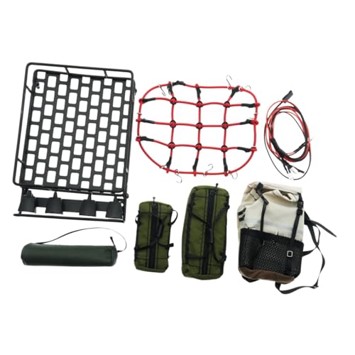 1: 10 RC Crawler Roof Rack and Luggage Set Multiple Waterproof Bags Accessory Lightweight DIY Modification Parts, Style B