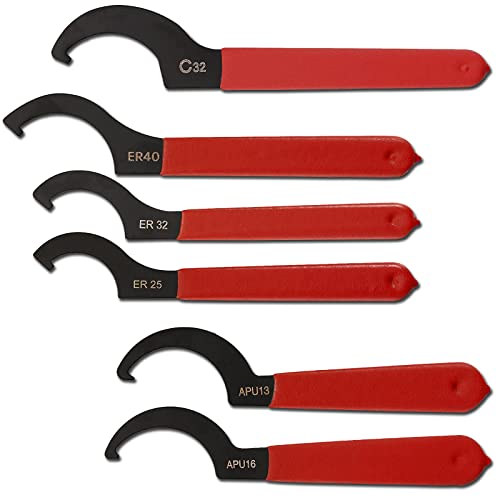 6 Pieces Universal Coilover Adjustment Spanner Wrench Set, Adjustable Coilover Wrench Spanners Hook Wrenches Tools Coilover Wrench Steel Spanner for Shock Adjustments and Suspension System