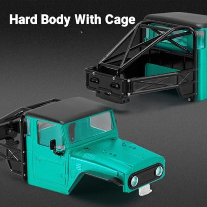 RC Upgrade Accessories for TRX4M for Defender for Bronco 1/18 IR40 Hard Body Shell with Cage RC Crawler Car Parts Upgrade Modification RC Car Accessories(Green) - size: Green