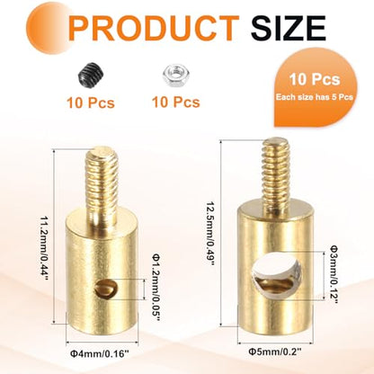 MECCANIXITY Linkage Stoppers Connecting Servo Arm, Push Rod with Nut and Screw for RC Airplane, D4x1.2mm D5x3mm 10 Pcs - size: D4x1.2mm; D5x3mm