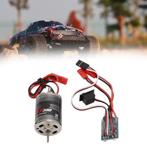 RC Brushed Motor ESC Professional 380 Stainless Steel Large Torsion 38T Brushed Motor with 30A Brush ESC JST Plug for 1/16 1/18 RC Car Boat