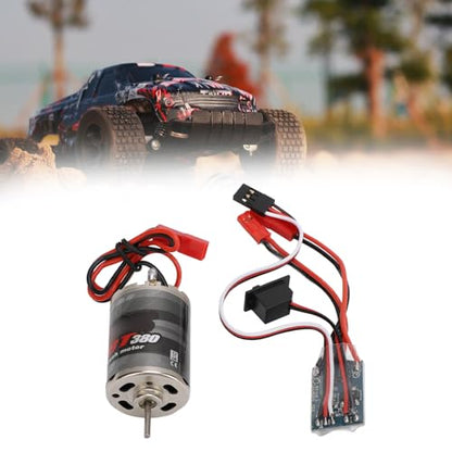 RC Brushed Motor ESC Professional 380 Stainless Steel Large Torsion 38T Brushed Motor with 30A Brush ESC JST Plug for 1/16 1/18 RC Car Boat