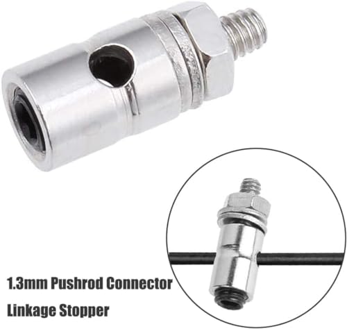 20Pcs Adjustable Pushrod Connector Linkage Stopper 1.3mm & 20Pcs Nylon Control Horns 21x10 mm & 20Pcs 1.2 x 210mm Z Push Rods Parts Compatible for RC Airplane Plane Boat Replacement