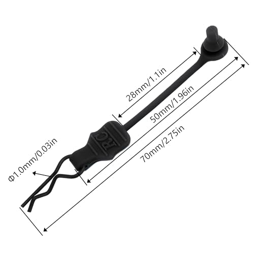 1.0mm RC Cars Body Clips with Pull Tabs for Universal 1/14 1/16 1/18 SCX24 Remote Control Car Compatible with Redcat HPI Himoto HSP Exceed Truck Buggy(10 Pieces,Black) - color: Black