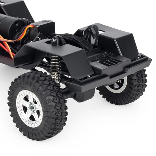1/18 Scale RC Crawler Chassis Frame with Motor and Steering Servo, Nylon Roller Chassis Kit for Hobby RC Builds (Single Speed) - style: 2-Speed