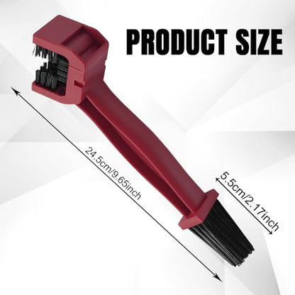 1PCS Bike or Motorcycle Chain Washer, Bicycle Cleaning Chain Double-Ended Brush, Black Durable Motor Chain Gears Cleaning Square Head Brushes, Universal Cleaning Tool (Red/1PCS) - color: Red/1PCS