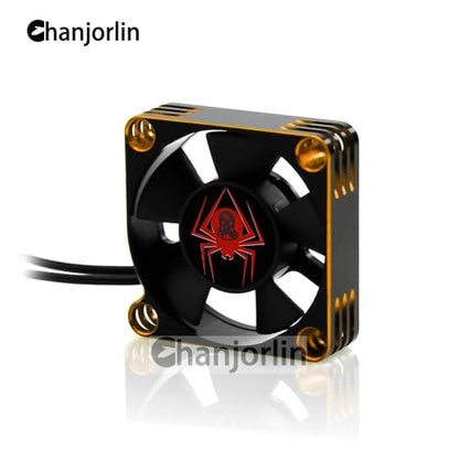 RC Car Metal Motors Cooling Fan 25mm 30mm 35mm 40mm 50mm RC Heatsink 28000RPM ESC Cooling Fans Glod-Black for 1/8 1/10 1/12 Truck Off Road Crawler Car 540 550 Brushless OR Brushed (25mm)