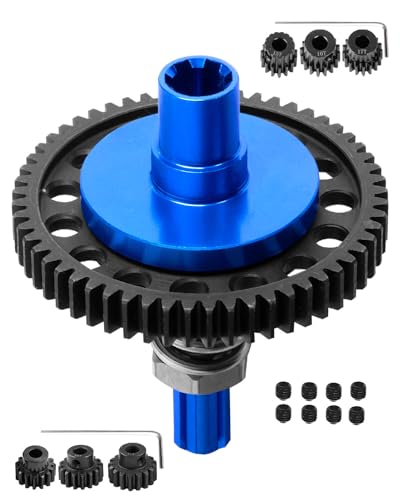 Metal Spur Gear Slipper Clutch 57T(0.8) with 3.17/5mm Pinion Gear Sets (15T/16T/17T) Upgrades Parts for 1/10 Granite/Senton/Big Rock/Vorteks 3s & 550,Kraton/Outcast 4S,1/8 Typhon 3s,Navy Blue