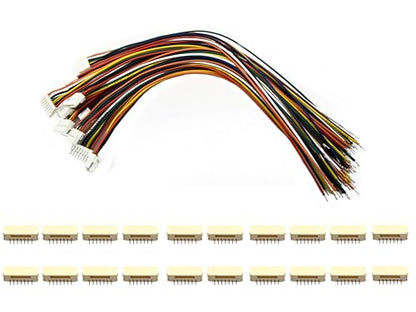 10Pairs Micro JST GH 7Pin 1.25mm Male Female Connector, GH1.25 Terminal Connector Wire Cable 15cm 28AWG - size: 7Pin