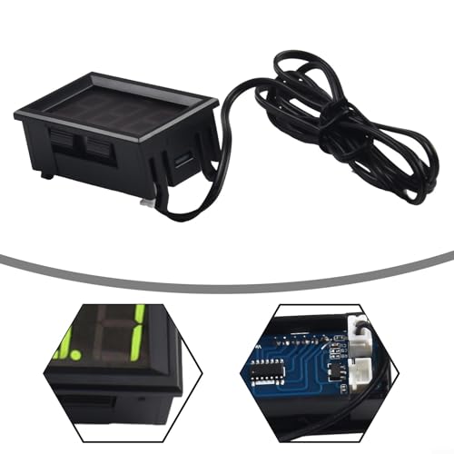 Digital Temperature Meter with Probe, LED Display DC 5-12V Car Temperature Panel Meter Gauge -50~110°C Temperature Gauge Sensor(Green) - color: Green