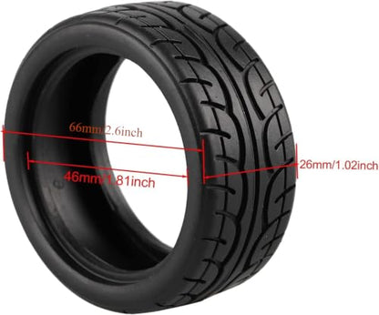 8pcs 1/10 on Road Soft Tires Tyres Fit for RC 1:10 Touring On Road Car Wheels Rim Black - style: 8PCS