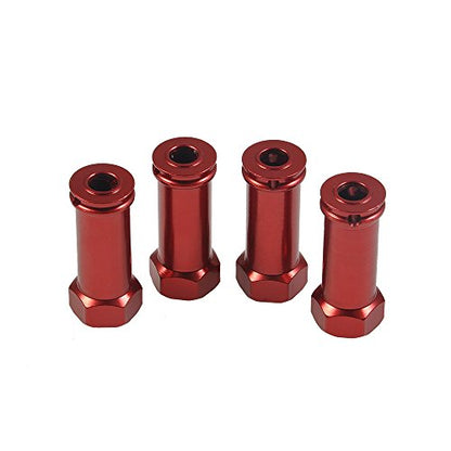 4Pcs/Set Aluminum 12mm Wheel Hex Hub Adapters 25mm/30mm Extension Hex Drive Adapter Combiner Compatible with 1/10 RC Crawler Axial SCX10 Wraith Upgrades (Red - 30mm Offset Extension) - color: Red - 30mm Offset Extension
