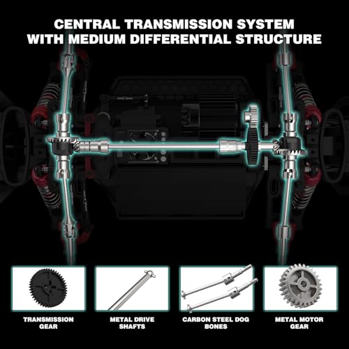 Hosim Brushless Fast RC Cars for Adults Max 50mph, 1/14 RTR 3S Electric Power 4x4 RC Truck All Terrain Off Road RC Car, Waterproof High Speed Hobby RC Remote Control Monster Trucks for Snow/Sand/Beach | RTR All Terrain Off Road 4x4 RC Truck, Two 3S 2600mA