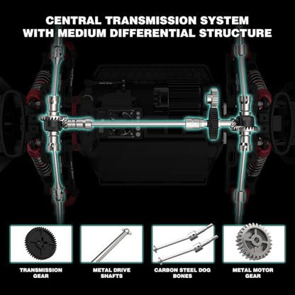 Hosim Brushless Fast RC Cars for Adults Max 50mph, 1/14 RTR 3S Electric Power 4x4 RC Truck All Terrain Off Road RC Car, Waterproof High Speed Hobby RC Remote Control Monster Trucks for Snow/Sand/Beach | RTR All Terrain Off Road 4x4 RC Truck, Two 3S 2600mA