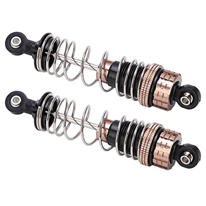 2Pcs Hydraulic Front Shock Absorber for 1/8 1/10 RC Car, Aluminum Alloy Front Shock Absorbers with High Elasticity Spring, Adjustable Threaded Body for Off Road Vehicle Truck Picku