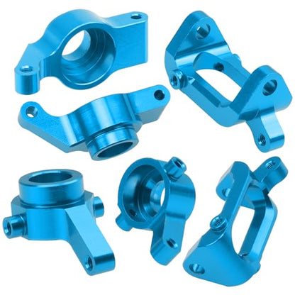 Aluminum Steering Knuckles Kit Swing Arm A-Arms & Shock Absorbers Compatible with Wltoys 1/18 A949 A959 A969 A979 K929 RC Car (Blue) - color: Blue