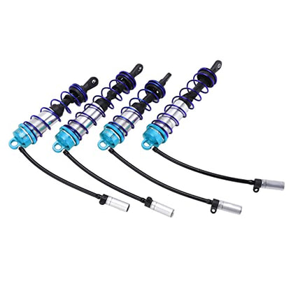 Adjustable RC Damper, Oil Adjustable with High Elasticity Spring Aluminum Alloy Shock Absorber 4PCS Set for 1/8 Scale RC Crawler Truck Truggy Enthusiasts Off-Road Racing and Crawling Scenarios - color: Blue