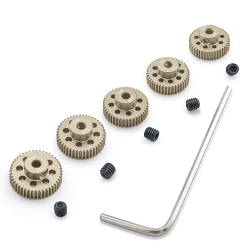 64DP Pinion Gear Set 41T 42T 43T 44T 45T for 3.175 mm Shaft Aluminium Alloy Pinion Gear with Screwdriver for 1/10 RC Car Motor - size: 41T 42T 43T 44T 45T