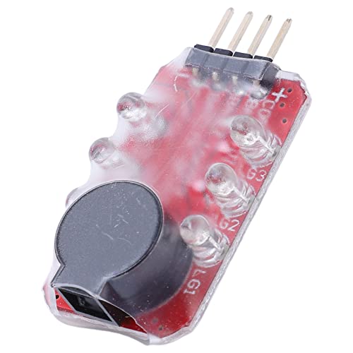 Kadimendium LiPo Battery Checker, Real Time Test Lithium Battery Low Voltage Alarm Effective Sound and Light Reminding Precise IC Small Lightweight for Ship Model