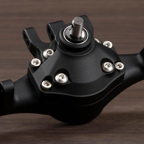 Machined Aluminum F10T Offset Straight Axle Set for 1/10 RC Crawler, Black | With AR44 30T 8T Gear Set, 192mm Hex to Hex Width, Fits VS4-10 SCX10 II Leaf Spring Chassis - color: Black