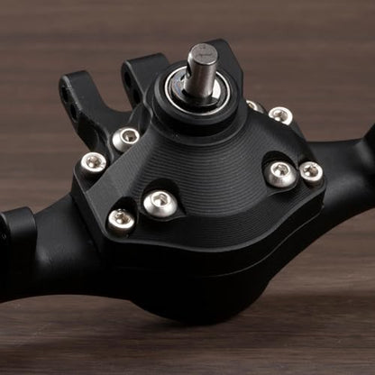 Machined Aluminum F10T Offset Straight Axle Set for 1/10 RC Crawler, Black | With AR44 30T 8T Gear Set, 192mm Hex to Hex Width, Fits VS4-10 SCX10 II Leaf Spring Chassis - color: Black