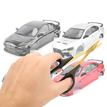 RC Scissors, Car Truck Shell Curved Scissors Model Body Cutting Trimming Accessory Tool RC Body Reamer Hole Puncher Curved Straight Scissors for RC Car