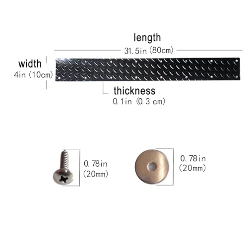 2 Pack Rubber Screw Down Non Slip Stair Treads 31.5"x4",Weatherproof Anti-Slip Step Grips for Outdoor Wooden Steps Porch Yard Walkway, Dogs and People Walk Safely for Rain Snow Ice.